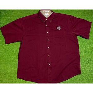 Vintage Texas A&M Button Up 2XL 90s Aggie Gameday Shirt Embroidered Logo EUC